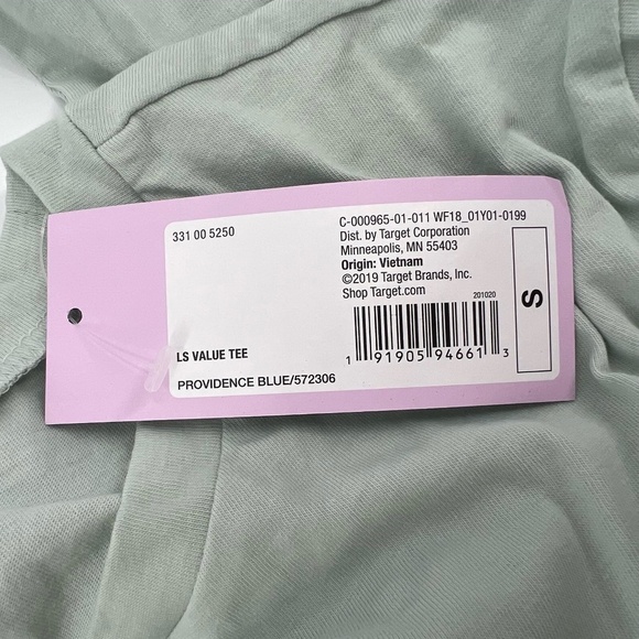 NWT Wild Fable Blue Long Sleeve Cropped Boxy T-shirt Size Small Women's - Picture 2 of 7